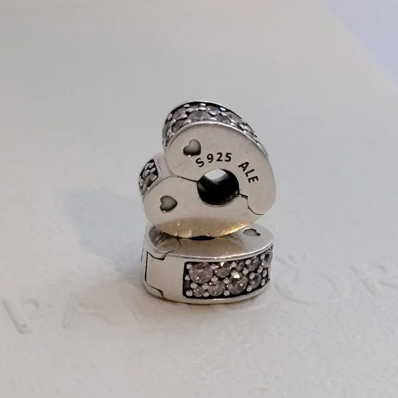 New Pandora Silver 925ALE Arcs of Love Pink color - Picture 3 of 4